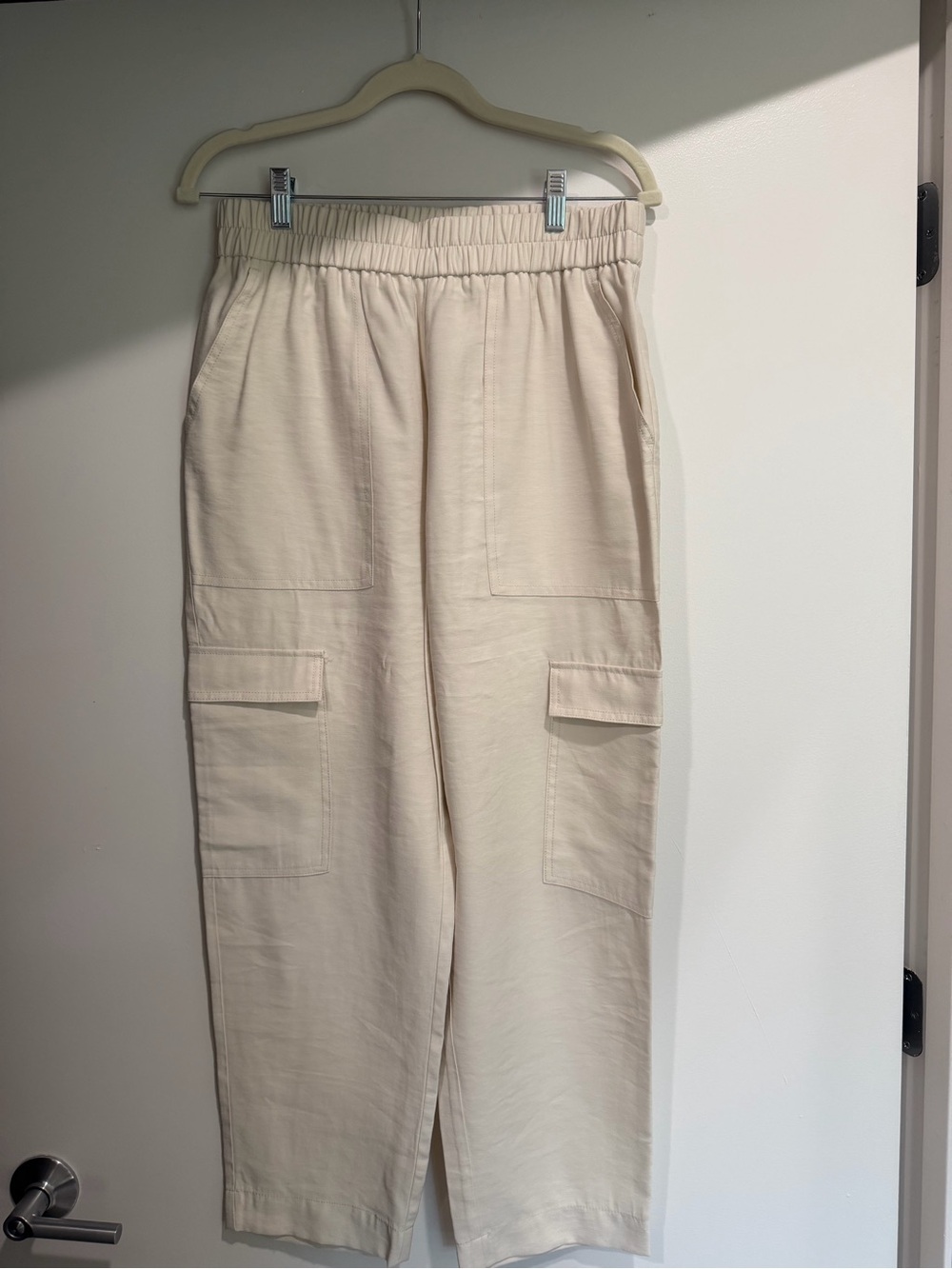 a new day Cream Cargo Pants with Elastic Waist - never worn